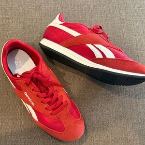 Reebok Classic Red and White Sneakers